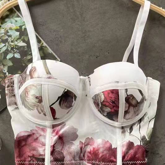 TCT Harley Bralette with Petals in White The Comfort Theory
