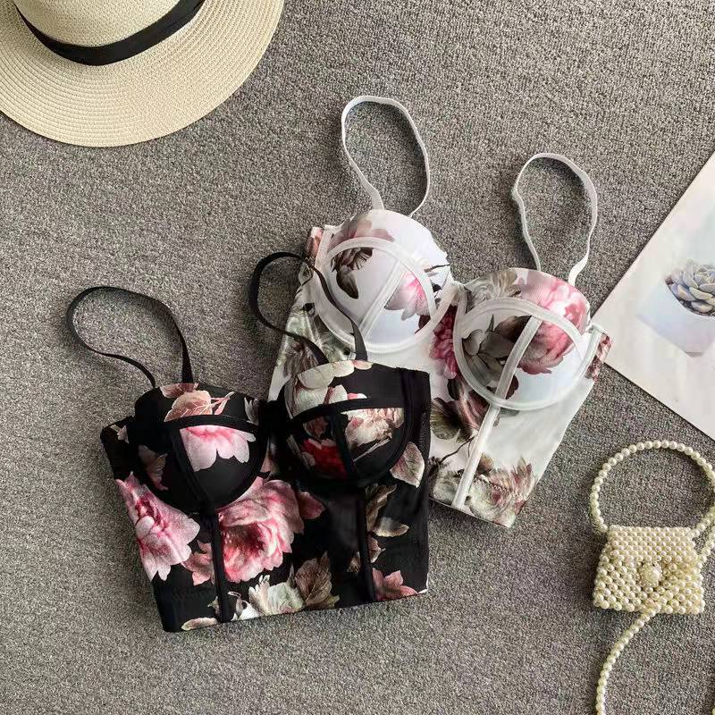 TCT Harley Bralette with Petals in White The Comfort Theory