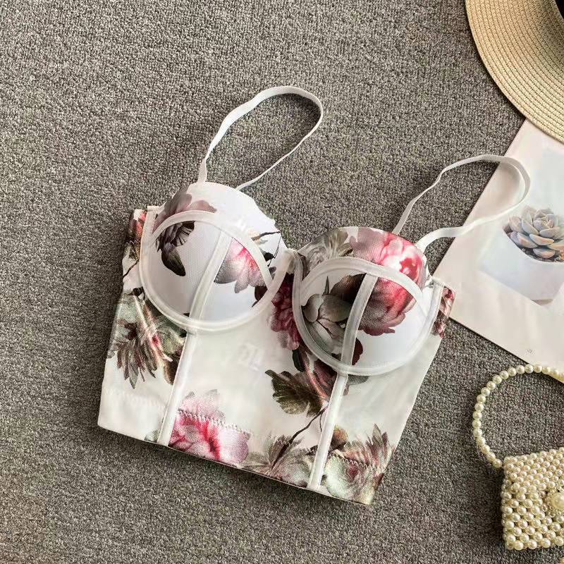 TCT Harley Bralette with Petals in White The Comfort Theory