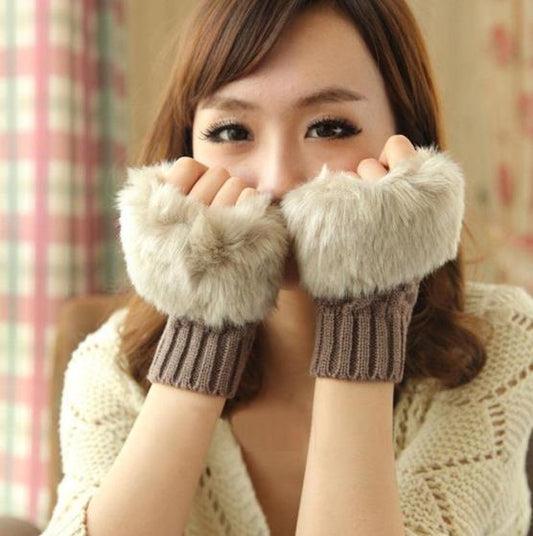 Fluffy Plush Stylish Casual Warm Ladies Fingerless Gloves The Comfort Theory