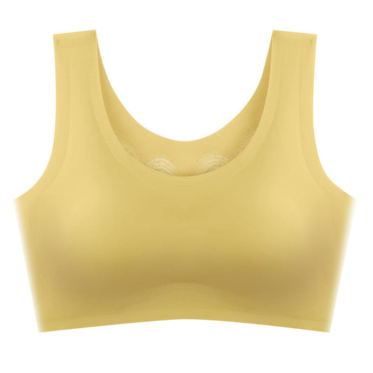 Ultimate Bralette with Removable Cups and Butterfly pattern on the back in Yellow The Comfort Theory