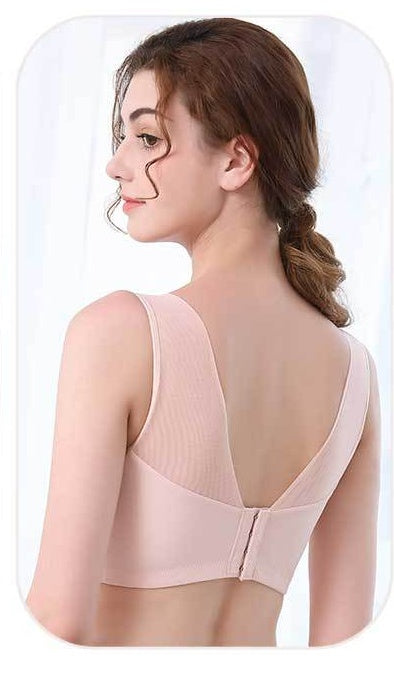 New Full Coverage Bralette with Hook and Eye in Beige The Comfort Theory