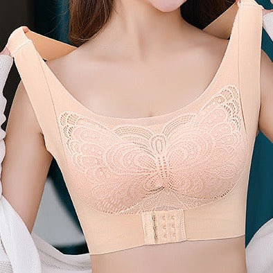 Z-amazing Supportive Bralette with Front Hooks in Beige The Comfort Theory