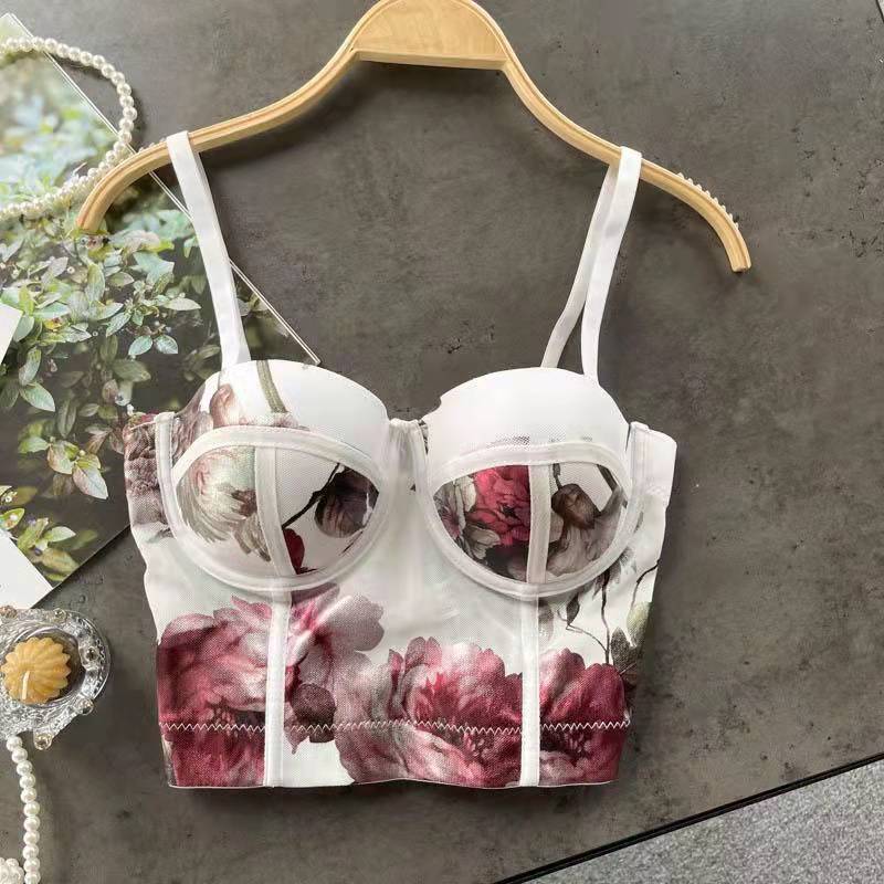 TCT Harley Bralette with Petals in White The Comfort Theory