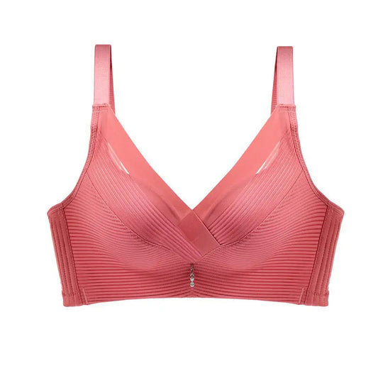 Full Support soft and breathable Bra with full coverage in Strawberry Pink The Comfort Theory