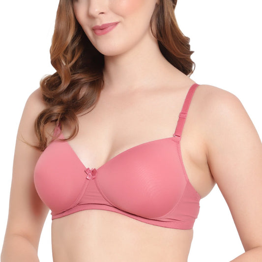 Pink Beige curve flattering Bra The Comfort Theory