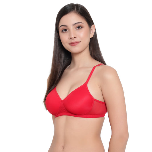 Mesh Fabric 4 way Stretch Bra - in Scarlett Red The Comfort Theory