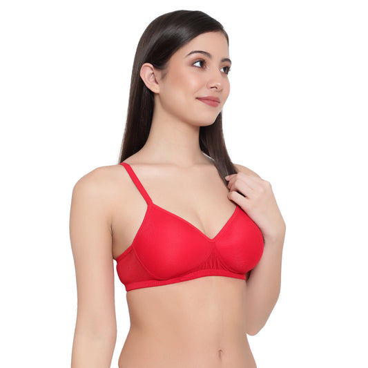 Mesh Fabric 4 way Stretch Bra - in Scarlett Red The Comfort Theory