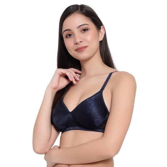 Full support coverage Bra with Blue Mesh Lining The Comfort Theory