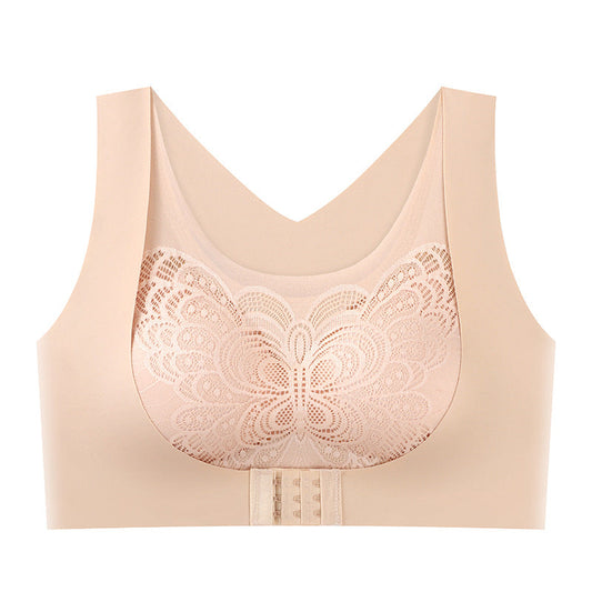 Z-amazing Supportive Bralette with Front Hooks in Beige The Comfort Theory